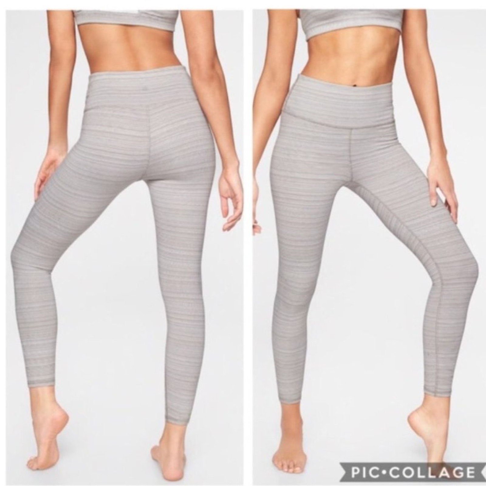 Athleta Jacquard High Rise Chaturanga Light Grey Ankle Leggings Xxs